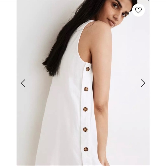 Madewell Dresses & Skirts - Madewell linen-cotton side-button off white cream midi dress medium